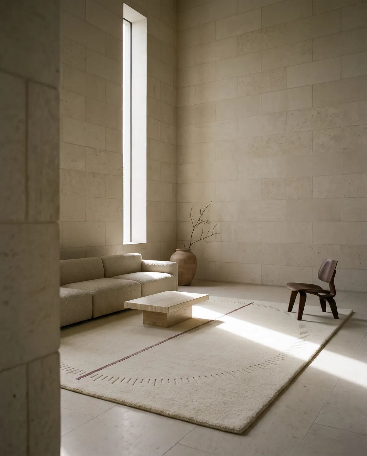 Noon Line, a rug from the Meridian collection, in a room