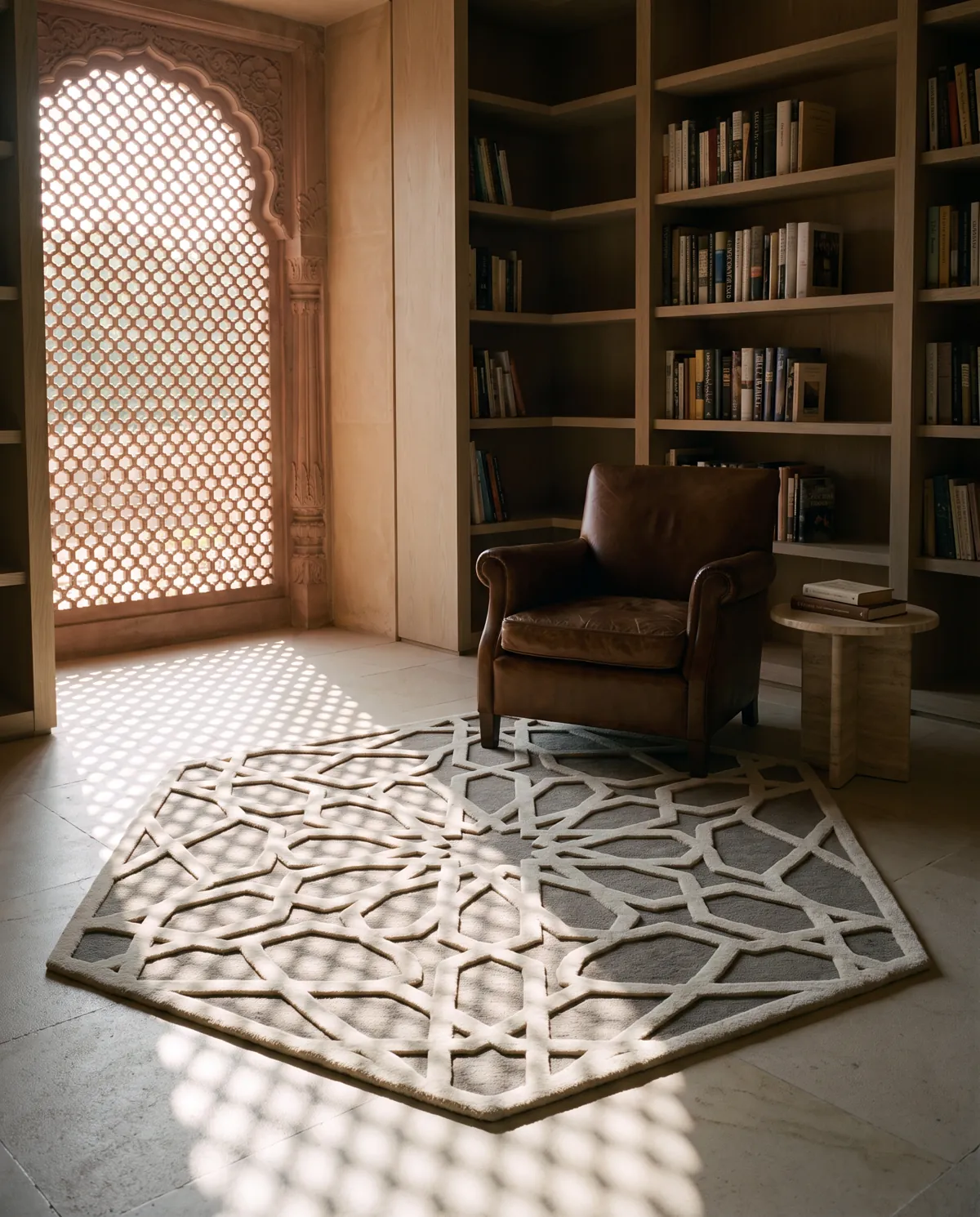 Jaali, a rug from the Shulba collection, in a room